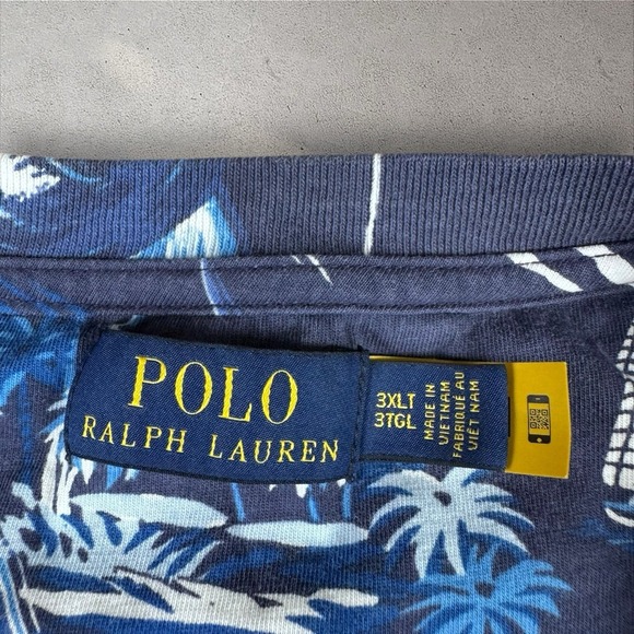 Polo Ralph Lauren Pocket T-Shirt Sz 3XLT Hawaiian Swordfish Island Travel AOP - Picture 2 of 6